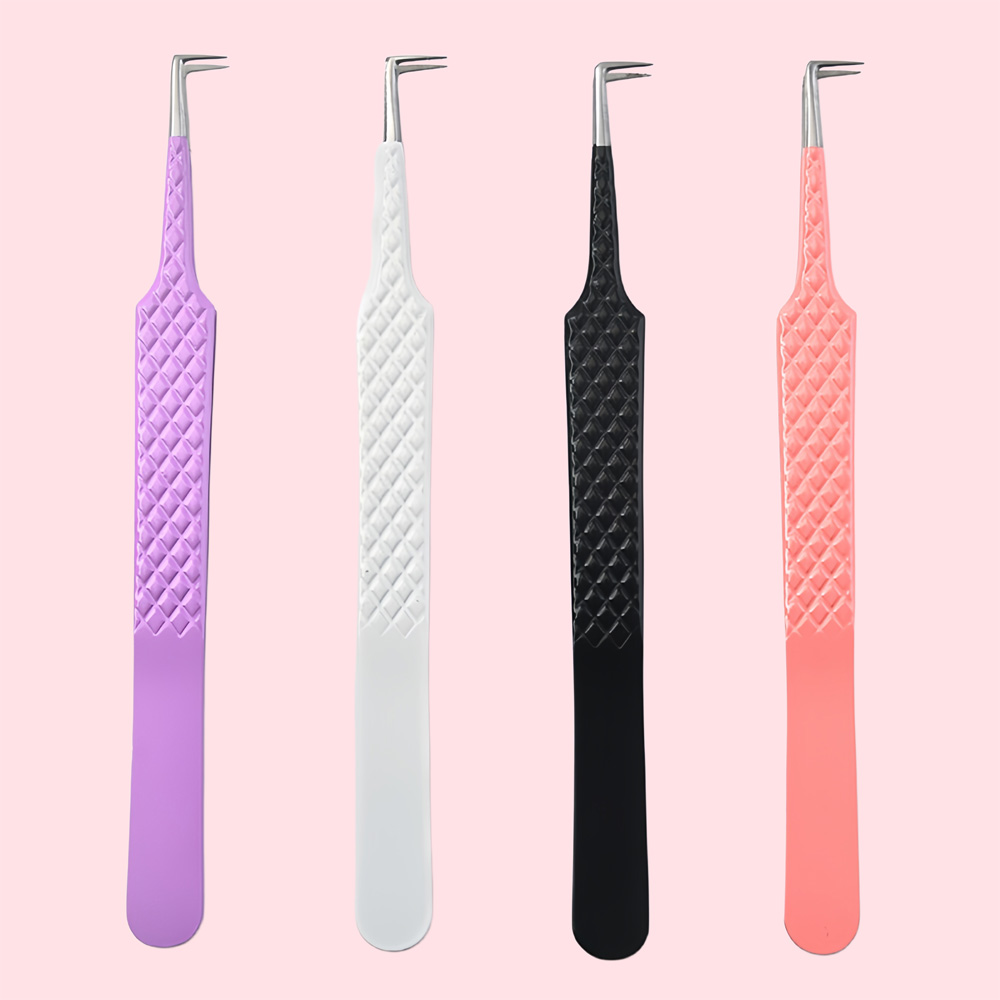 90° Angled Volume Tweezers With Ultra Fine Tip – Fiber Tip